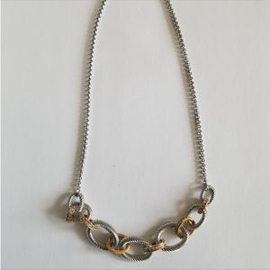 NWT Stainless Steel and Gold Eternal Linked Necklace